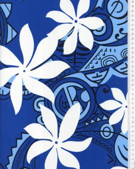 Polynesian fabric VAHINE Blue - Tissushop